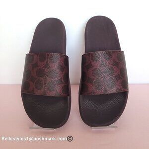 COACH Udele Sport Slide In Signature Canvas - Women's Size 9B- Black Currant⭐